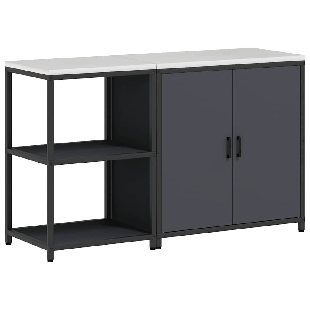 Køkkenopbevaringssæt med hylde 2 pcs Antracit Koldvalset stål