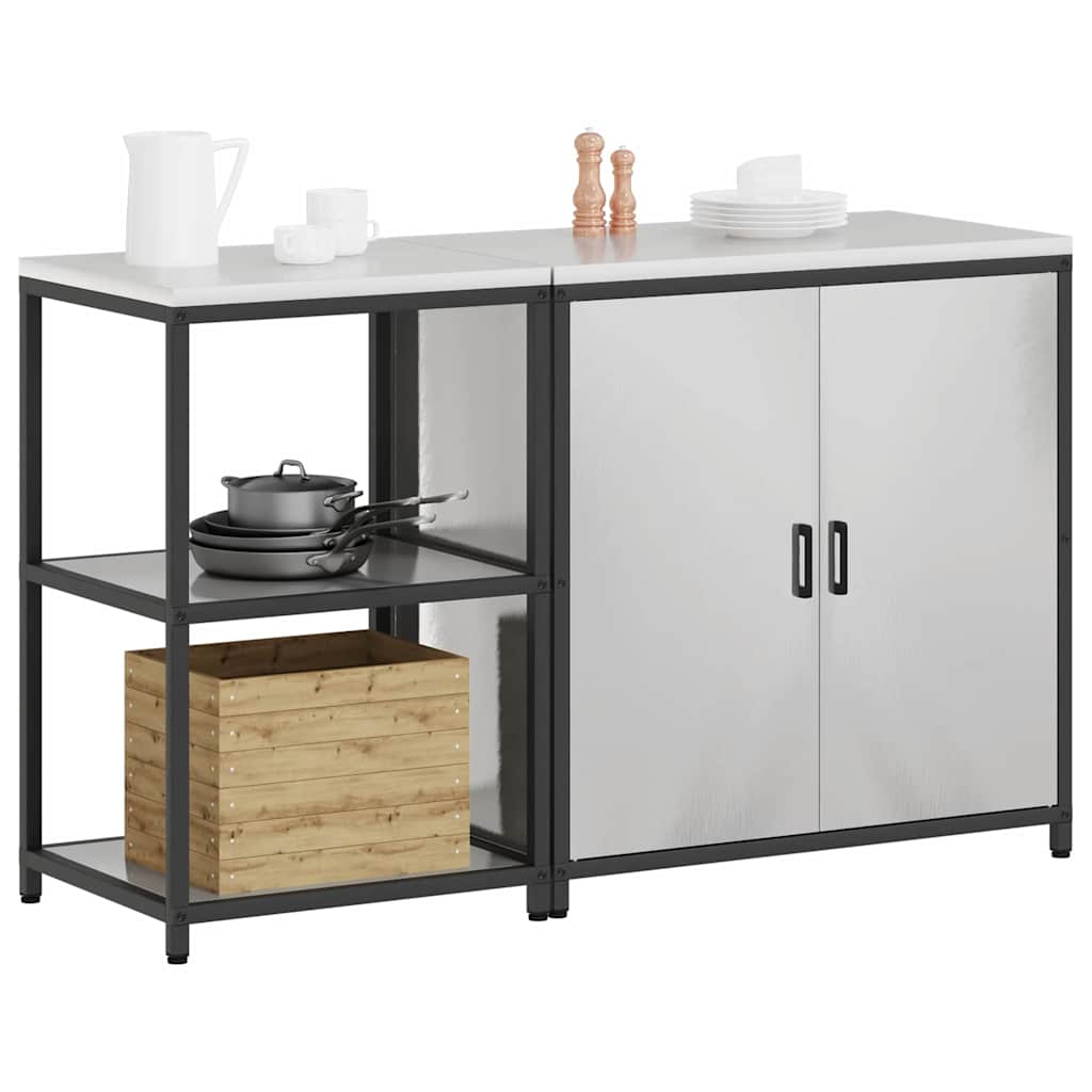 Køkkenopbevaringssæt HATTEM 2 pcs Sølv Rustfrit stål