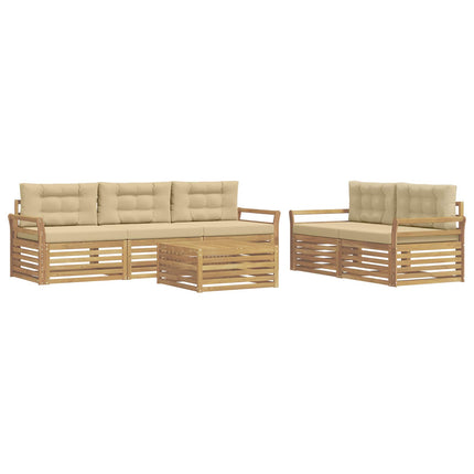 Udendørs sofagruppe 6 stk. Hvid og Beige