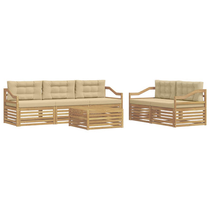 Udendørs sofagruppe 6 stk. Hvid og Beige