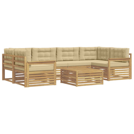 Udendørs sofagruppe 7 stk. Hvid og Beige Polyester
