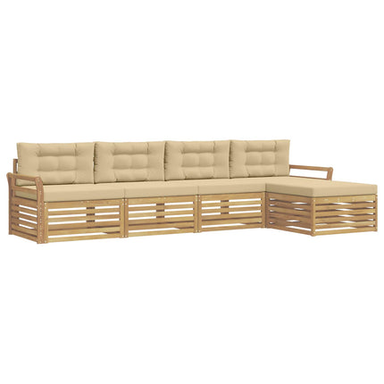 Udendørs sofagruppe 5 stk. Hvid og Beige