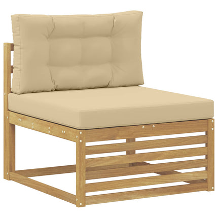 Udendørs sofagruppe 5 stk. Hvid og Beige Polyester
