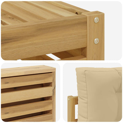 Udendørs sofagruppe 5 stk. Hvid og Beige Polyester