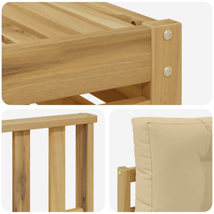 Udendørs sofagruppe 6 stk. Hvid og Beige Polyester