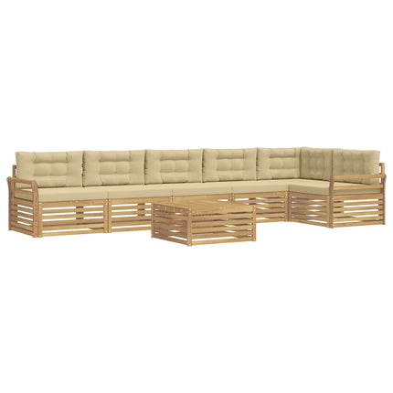 Udendørs sofagruppe 7 stk. Hvid og Beige Polyester