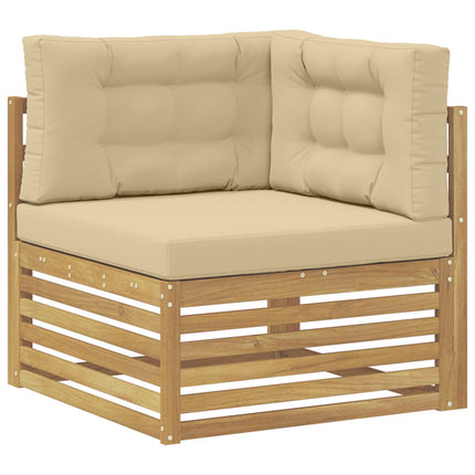 Udendørs sofagruppe 7 stk. Hvid og Beige Polyester