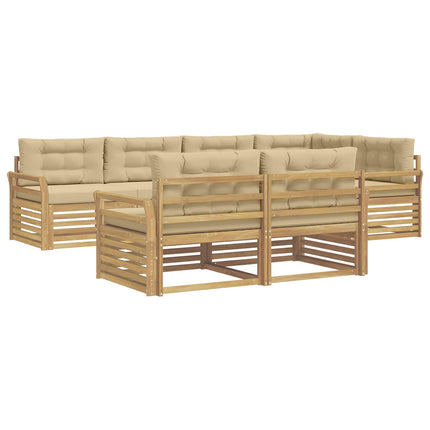 Udendørs sofagruppe 7 stk. Hvid og Beige Polyester