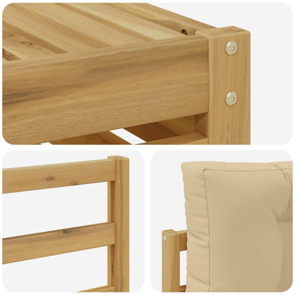 Udendørs sofagruppe 9 stk. Hvid og Beige