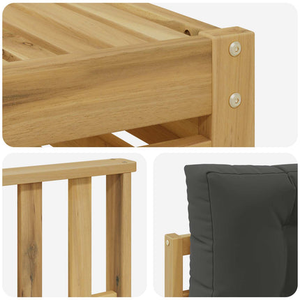 Udendørs sofagruppe 9 stk. Hvid og antracit Polyester