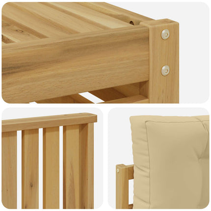 Udendørs sofagruppe 9 stk. Hvid og Beige Polyester