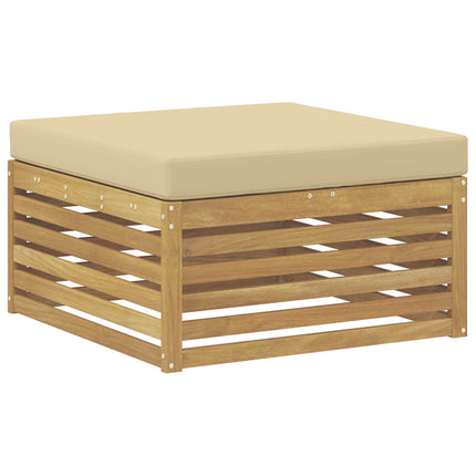 Udendørs sofagruppe 6 stk. Hvid og Beige Polyester