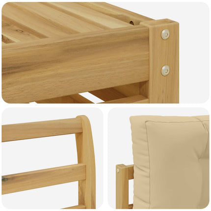 Udendørs sofagruppe 6 stk. Hvid og Beige Polyester