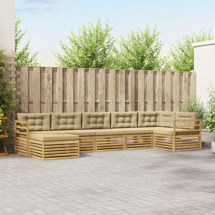Udendørs sofagruppe 7 stk. Hvid og Beige