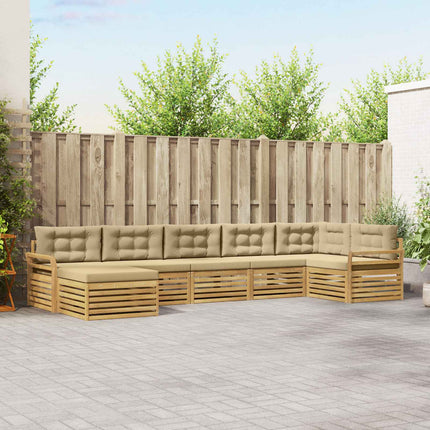 Udendørs sofagruppe 7 stk. Hvid og Beige