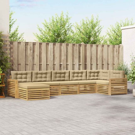 Udendørs sofagruppe 7 stk. Hvid og Beige