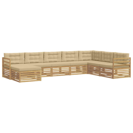 Udendørs sofagruppe 8 stk. Hvid og Beige Polyester