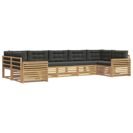 Udendørs sofagruppe 7 stk. Hvid og antracit Massivt Akacietræ