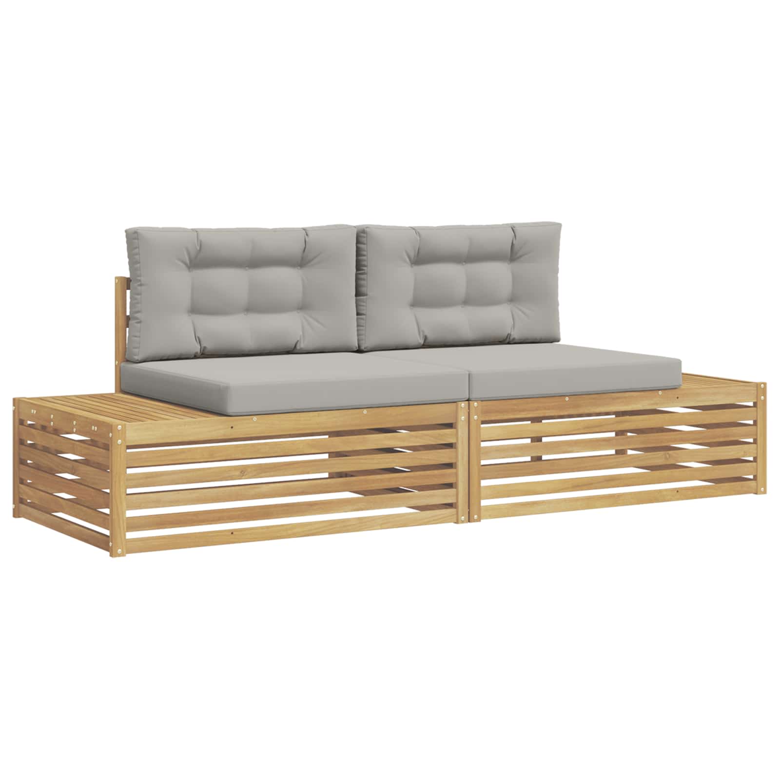 Udendørs sofagruppe med pude Hvid 230,5 x 83 x 73 cm Polyester