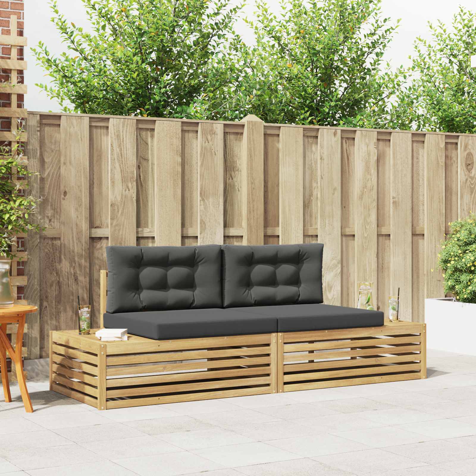 2 stk. Udendrs sofagruppe Polyester Hvid