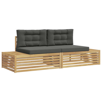 2 stk. Udendørs sofagruppe Polyester Hvid