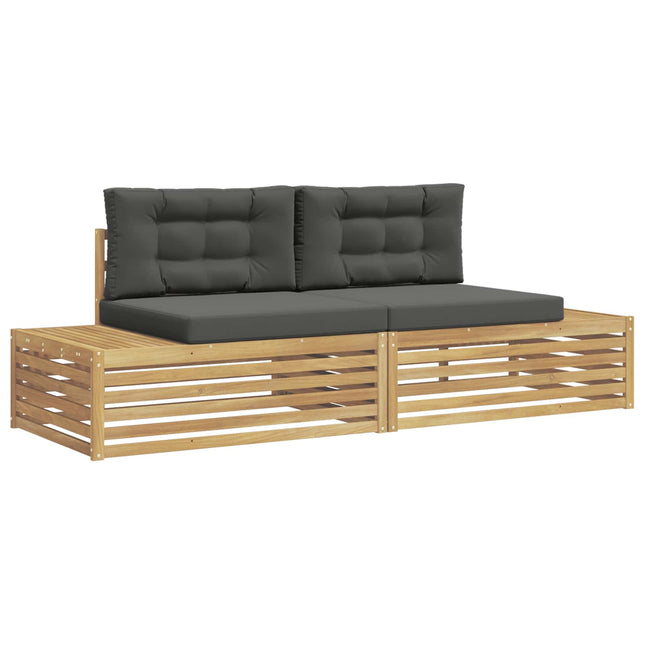 Udendørs sofagruppe med pude Hvid 230,5 x 83 x 73 cm Polyester