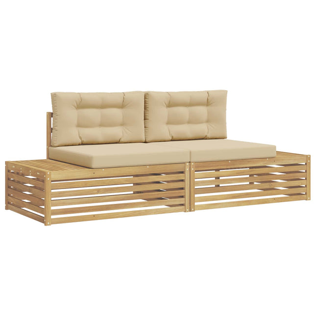 Udendørs sofagruppe med pude Hvid 230,5 x 83 x 73 cm Polyester