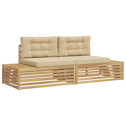 2 stk. Udendørs sofagruppe Polyester Hvid