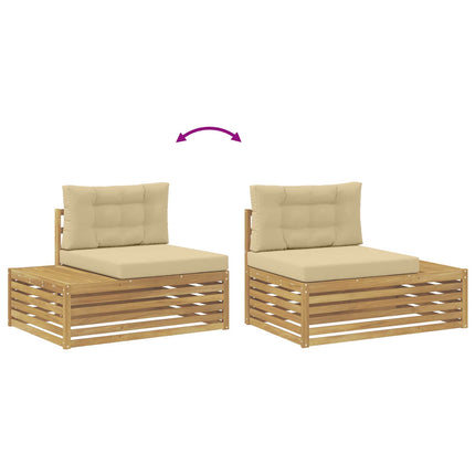 2 stk. Udendørs sofagruppe Polyester Hvid