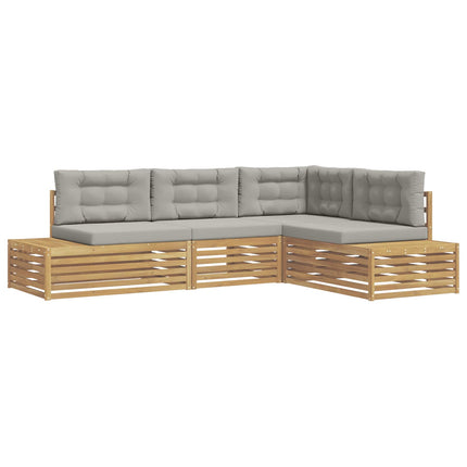 5 stk. Udendørs sofagruppe Polyester Hvid