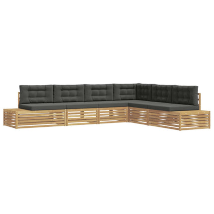 7 stk. Udendørs sofagruppe Polyester Hvid