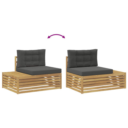 7 stk. Udendørs sofagruppe Polyester Hvid