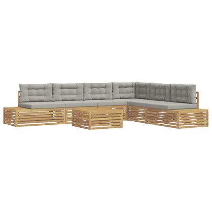 8 stk. Udendørs sofagruppe Polyester Hvid