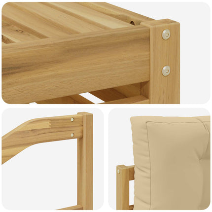 Udendørs sofagruppe 10 stk. Hvid og Beige Polyester
