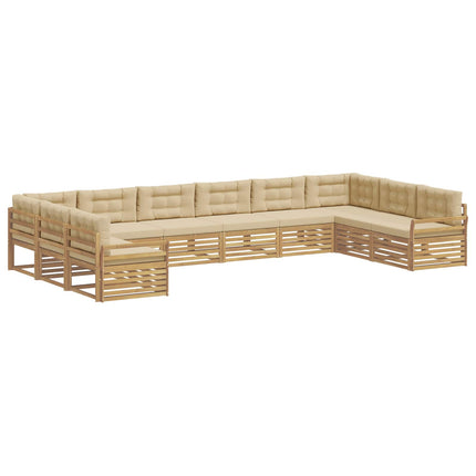 Sofasæt 10 stk. Hvid og Beige Polyester
