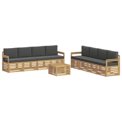 Udendørs sofagruppe 9 pcs Hvid og antracit 59 x 59 x 37 cm