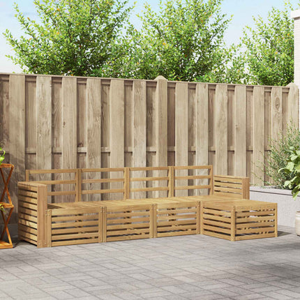 Udendørs sofagruppe 5 pcs Hvid 257 x 122,5 x 73 cm