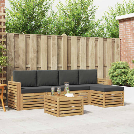 Udendørs sofagruppe 6 pcs Hvid og antracit 59 x 59 x 37 cm