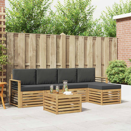 Udendørs sofagruppe 6 pcs Hvid og antracit 59 x 59 x 37 cm