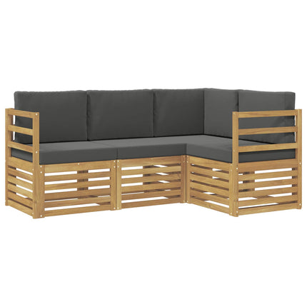 Sofasæt 4 pcs Hvid og antracit 185,5 x 126,5 x 73 cm Polyester