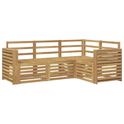 Sofasæt 4 pcs Hvid 191 x 132,5 x 73 cm Massivt Akacietræ