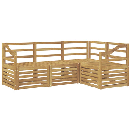 Sofasæt 4 pcs Hvid 185,5 x 126,5 x 73 cm Massivt Akacietræ
