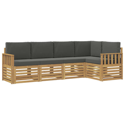Udendørs sofagruppe 5 pcs Hvid og antracit 247 x 128,5 x 73 cm