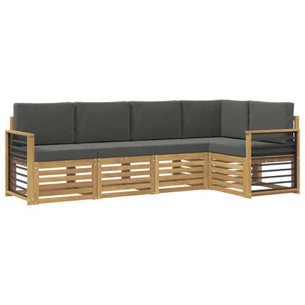 Udendørs sofagruppe 5 stk. Hvid og antracit Polyester