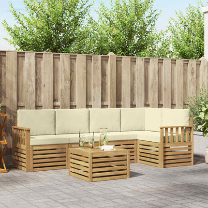 Udendørs sofagruppe 6 pcs Hvid og cremefarvet 59 x 59 x 37 cm
