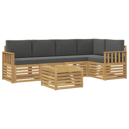 Udendørs sofagruppe 6 pcs Hvid og antracit 59 x 59 x 37 cm