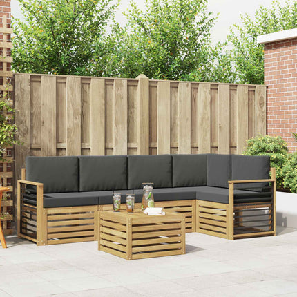 Udendørs sofagruppe 6 pcs Hvid og antracit 59 x 59 x 37 cm