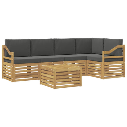Udendørs sofagruppe 6 pcs Hvid og antracit 59 x 59 x 37 cm