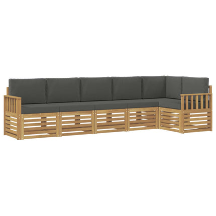 Udendørs sofagruppe 6 pcs Hvid og antracit 306 x 128,5 x 73 cm