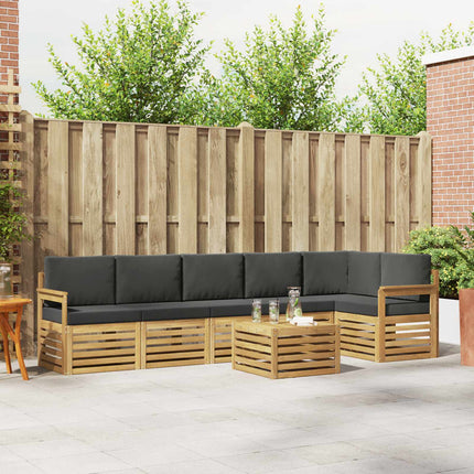 Udendørs sofagruppe 7 pcs Hvid og antracit 59 x 59 x 37 cm